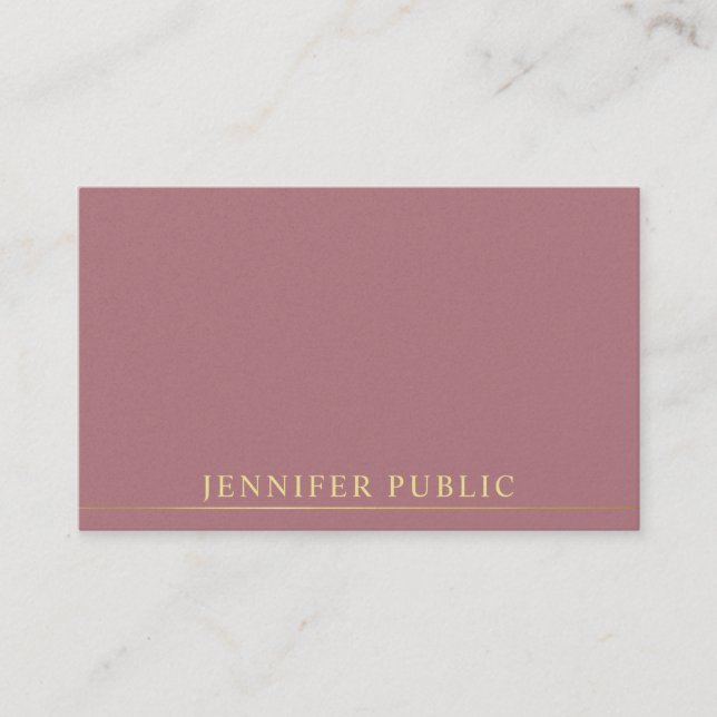 Professionellen elegant Guld textmall Modern Visitkort (Framsida)