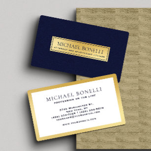 Professionellen elegant Navy Blue Leather Guld-eti Visitkort
