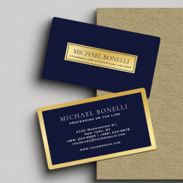 Professionellen elegant Navy Blue Leather Guld-eti Visitkort
