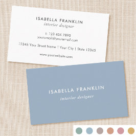 Professionellen Enkel Chic - minimalistisk dammblå Visitkort