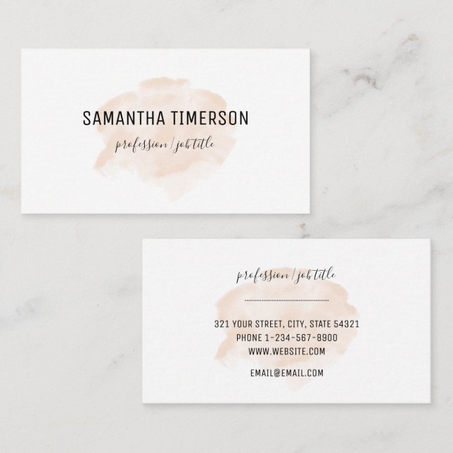 Professionellen Enkel Elegant för persikor med vat Visitkort (Fram/baksida)