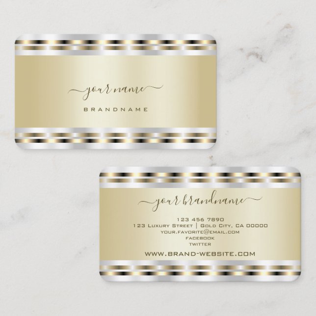 Professionellen Flashy Guld och Silver Effects Visitkort (Fram/baksida)