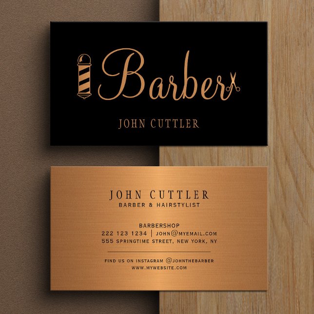 professionellen för barbersaxar i guld visitkort (Skapare uppladdad)