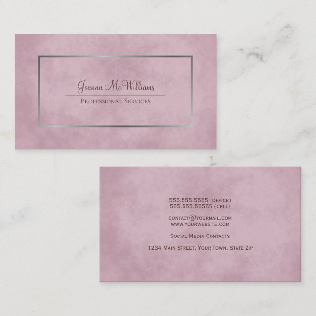 Professionellen för Eleganten Ro och Silver Visitkort (Fram/baksida)