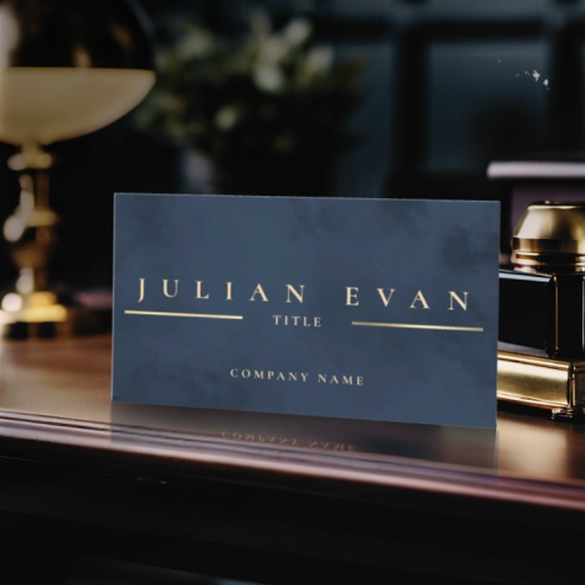 Professionellen Glamous Navy Blue Guld Visitkort (Skapare uppladdad)