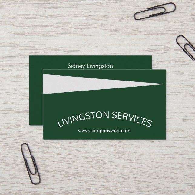 Professionellen grönt, kurvformad och modern visitkort (Fram/Back In Situ)