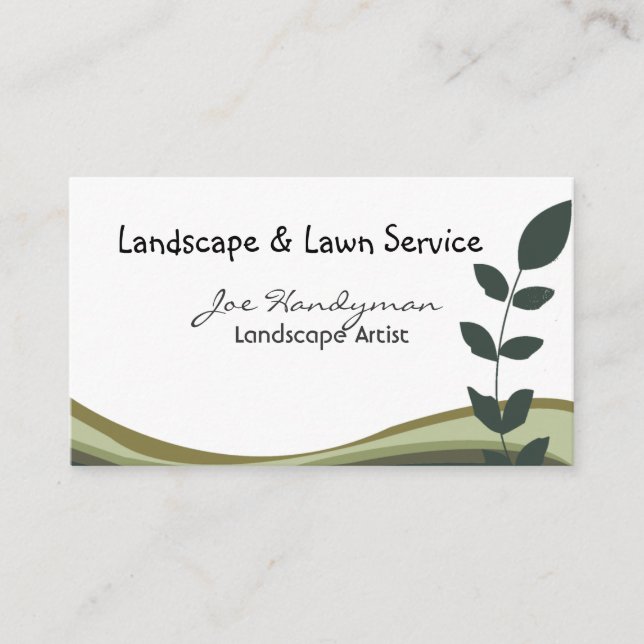 Professionellen gröntgren, landskap naturen visitkort (Framsida)