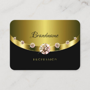 Professionellen Guld Black Sparkling Diamonds Visitkort