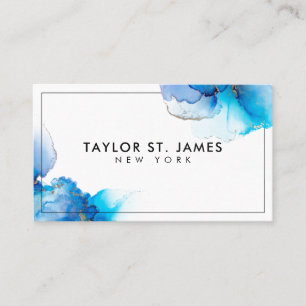 Professionellen guld Blue Painting Splatter Visitkort