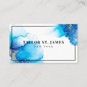 Professionellen guld Blue Painting Splatter Visitkort