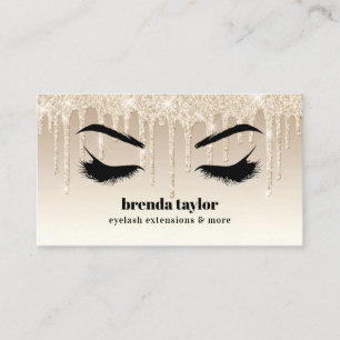 professionellen Guld Glitter Drives Eyelash Browba Visitkort