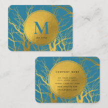 Professionellen Guld Träd Grenar Blue Monogram