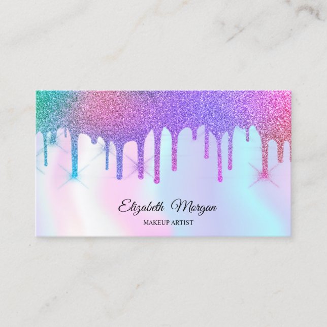 Professionellen Holografiska regnbåge med Glitter- Visitkort (Framsida)