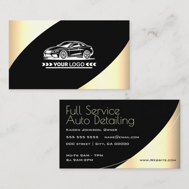 Professionellen Ljust Guld Elegant för logotyp Mal Visitkort (Fram/baksida)