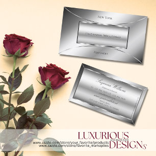 Professionellen Luxe Glam Silver Modern Glamor Dec Visitkort