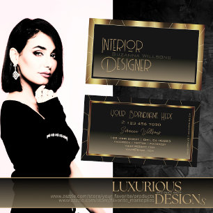 Professionellen Luxe Mörk Guld Ram Brown Gradient Visitkort