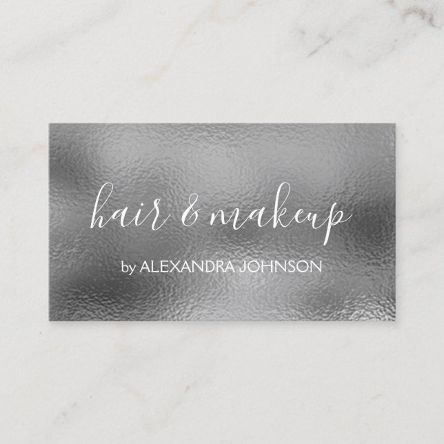Professionellen Luxury Silver Foil Visitkort (Framsida)