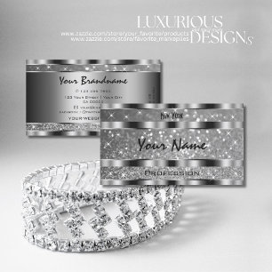 Professionellen Luxury Silver Luminous Glitter Sta Visitkort