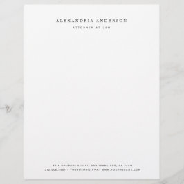 Professionellen Minimalist White Lawyer Brevhuvud