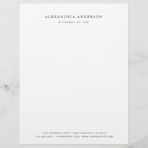 Professionellen Minimalist White Lawyer Brevhuvud