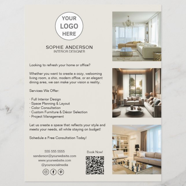 Professionellen Modern Anpassningsbar Logotyp Busi Reklamblad (Framsidan)