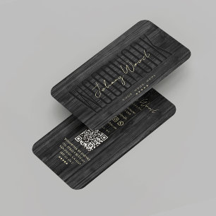 Professionellen Modern Carpentry Woodwork Black Wo Visitkort