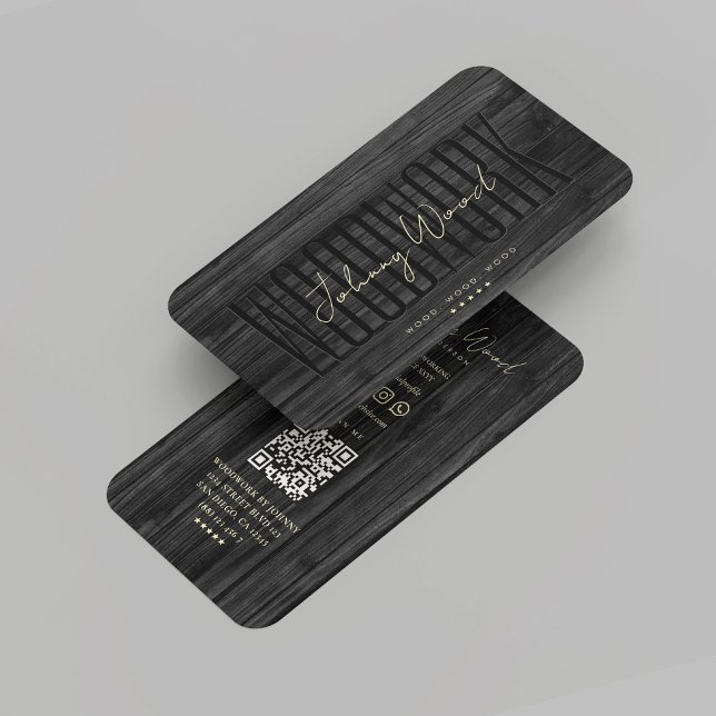 Professionellen Modern Carpentry Woodwork Black Wo Visitkort (Modern Carpentry Woodwork Black Wood Professional Business Card
)