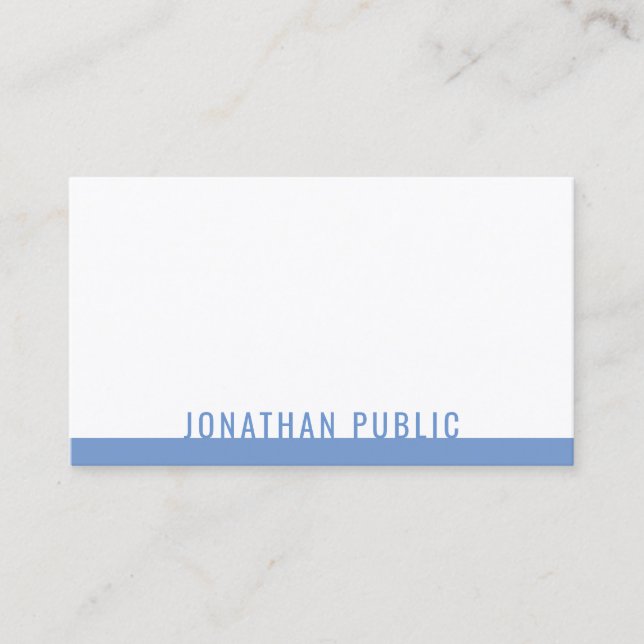 Professionellen Modern Elegant Blue White Template Visitkort (Framsida)