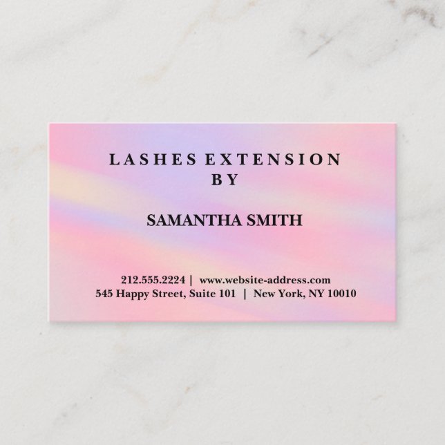 Professionellen Modern Elegant Lash Extension Visitkort (Framsida)