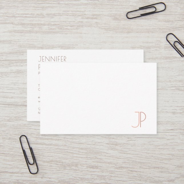 Professionellen Modern Elegant Monogram Visitkort (Fram/Back In Situ)