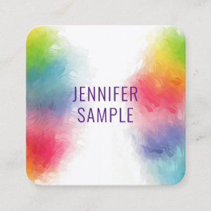 Professionellen Modern Elegant Rainbow Template Fyrkantigt Visitkort