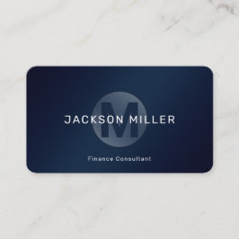 Professionellen Modern enkel marin blå monogram Visitkort