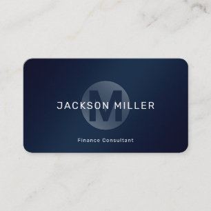 Professionellen Modern enkel marin blå monogram Visitkort