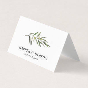 Professionellen Modern Minimal Grönt Olive Träd Visitkort