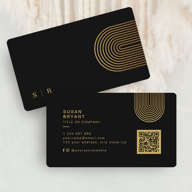 Professionellen Modern och Elegant Black och Guld Visitkort (Modern and Elegant Black and Gold Professional Business Card)