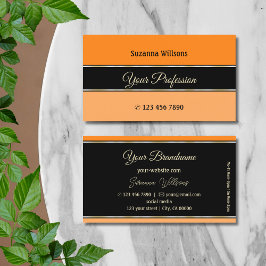 Professionellen Modern Orange Black och Peach Rand Visitkort