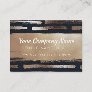 Professionellen Modern penseldrag Bronze Foil Navy Visitkort