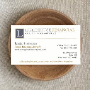Professionellen Monogram Logotyp Financial Advisor Visitkort