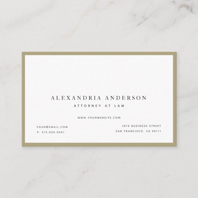 Professionellen Oceania, minimalist White Lawyer Visitkort (Framsida)