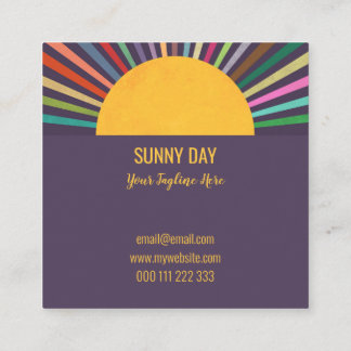 Professionellen Rainbow Summer Sol Rays Fyrkantigt Visitkort