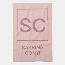professionellen Ro guld färg, enkel monogram namn Kökshandduk