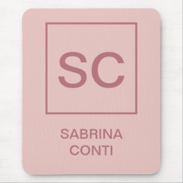 professionellen Ro guld färg, enkel monogram namn Musmatta