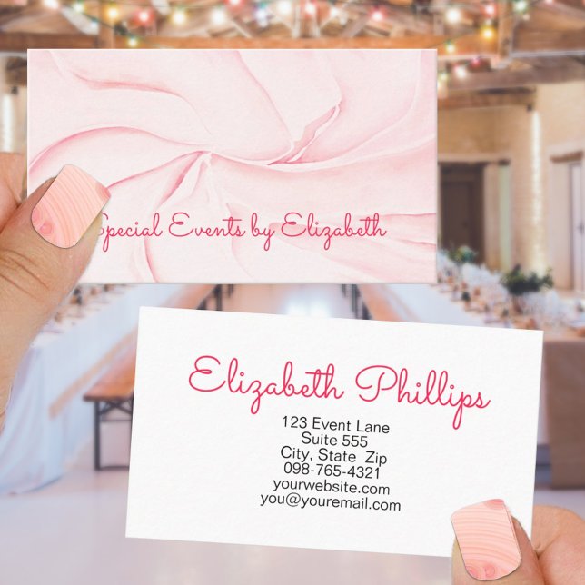 Professionellen Rosy Watercolor Swirl Event Planne Visitkort (Skapare uppladdad)