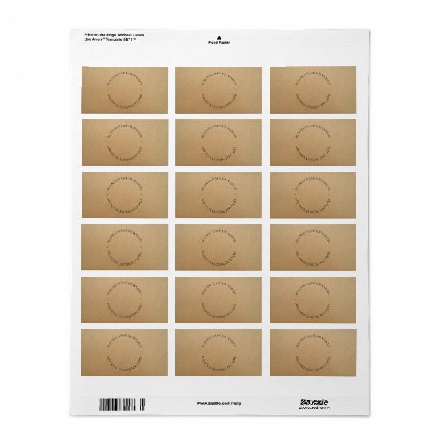 Professionellen Rustic Kraft Modern Snyggt Adressetikett (Helt Ark)