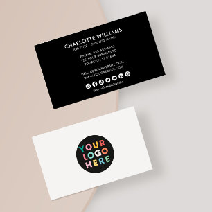 Professionellen Svartvitt Social i logotyp Circle Visitkort