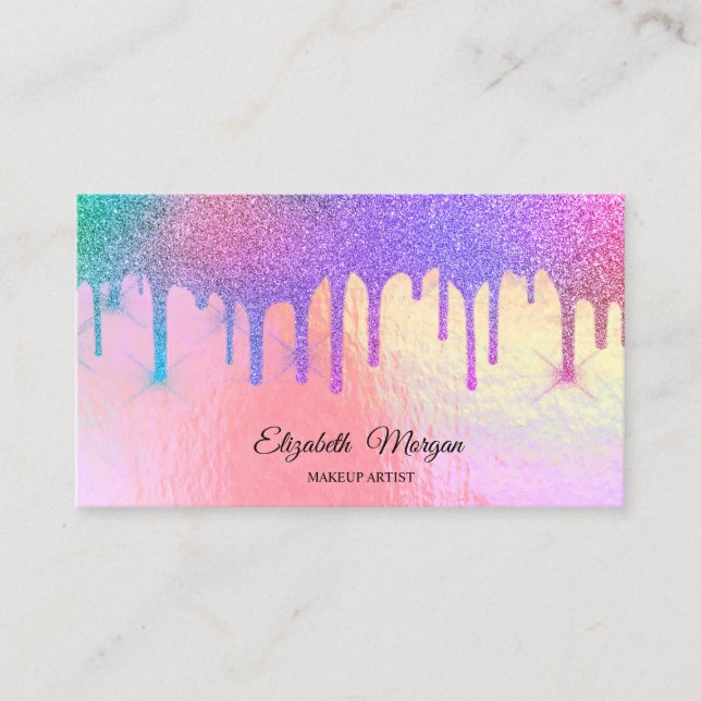 Professionellen trendig HoloGraph Glitter Drifts Visitkort (Framsida)