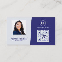 Professionellens Anpassningsbar QRCode Photo Blue