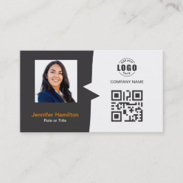 Professionellens Anpassningsbar QRCode Photo Grått Visitkort