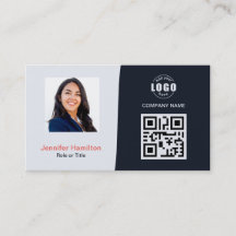 Professionellens Anpassningsbar QRCode Photo Navy