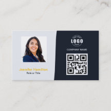Professionellens Anpassningsbar QRCode Photo Navy 